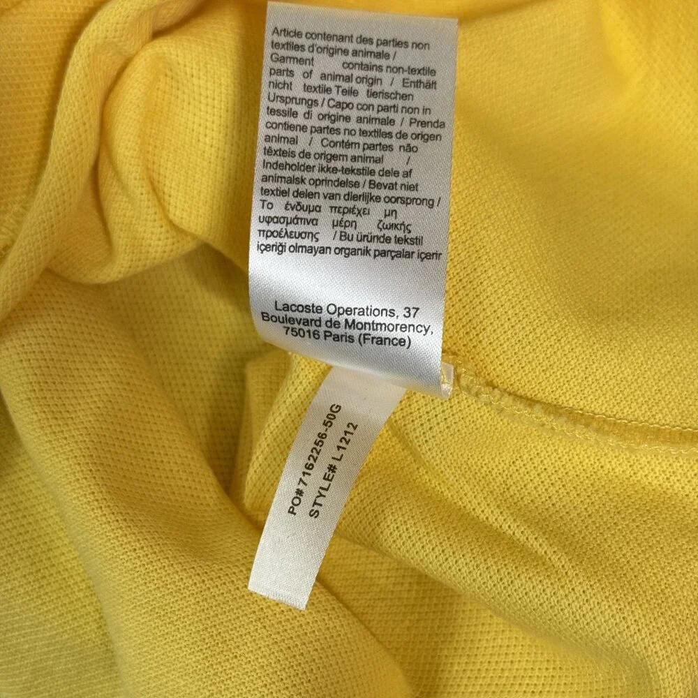 LACOSTE classic fit light yellow cotton short sleeve polo - Picture 5 of 5